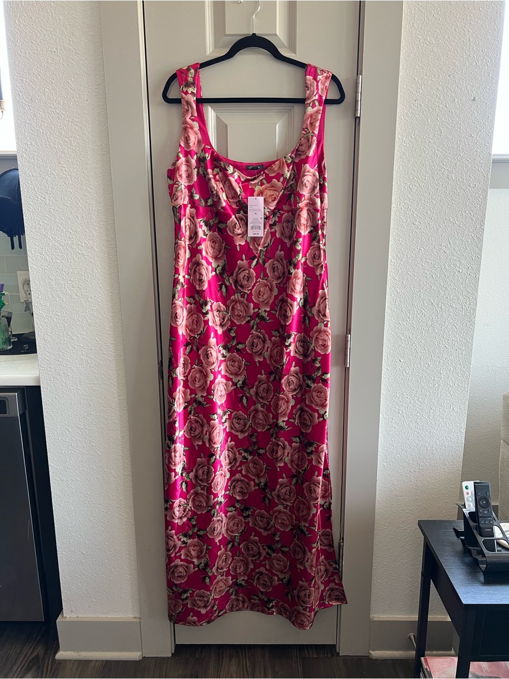 Willi Smith Pink Rose-Print Maxi Dress